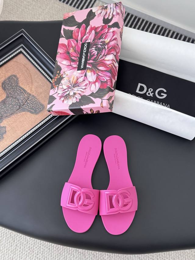 2025 New Dolce & Gabbana DG Jelly Slippers Original 3D Logo TPU Upper 1:1 Stainl