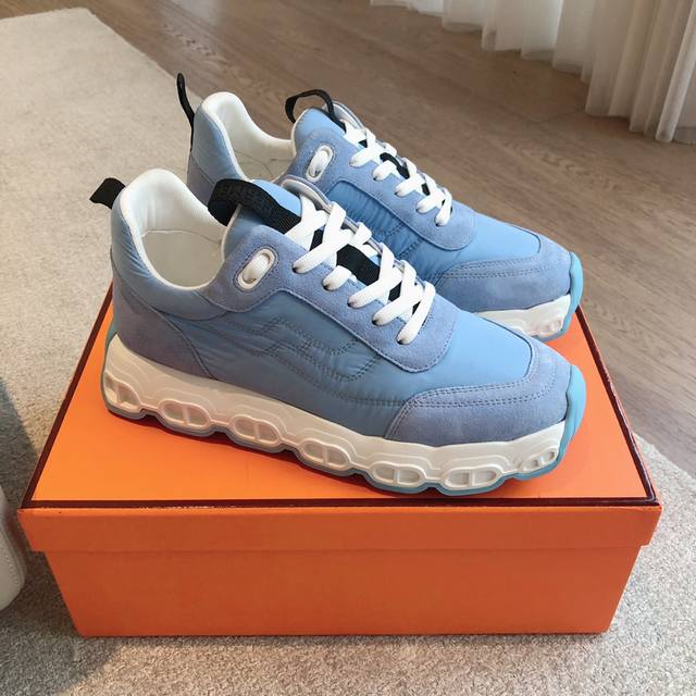 Herme S 25 new sneakers H's 2025 Giga sneakers new increase height by 3.5cm, a