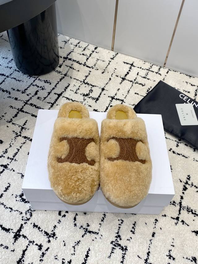 Factory Celine 2025 New Wool Slippers This season's Celine has made me fall in