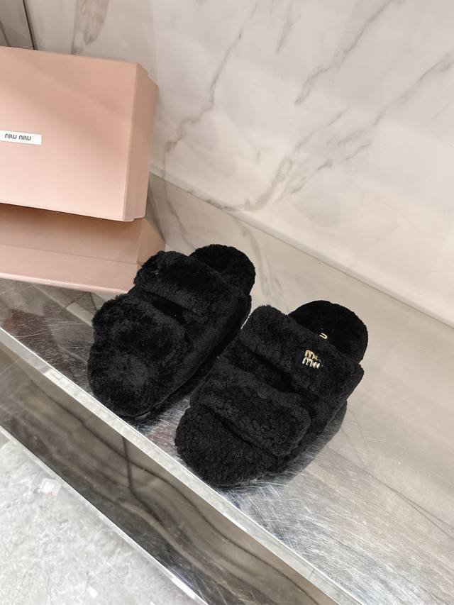Miu Mi*25 autumn and winter new retro furry shoes, autumn and winter new favorit