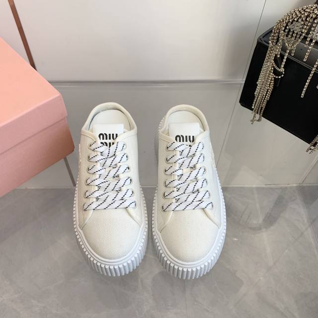 Miumiu's new thick-soled biscuit shoes for spring 25 are the latest runway style
