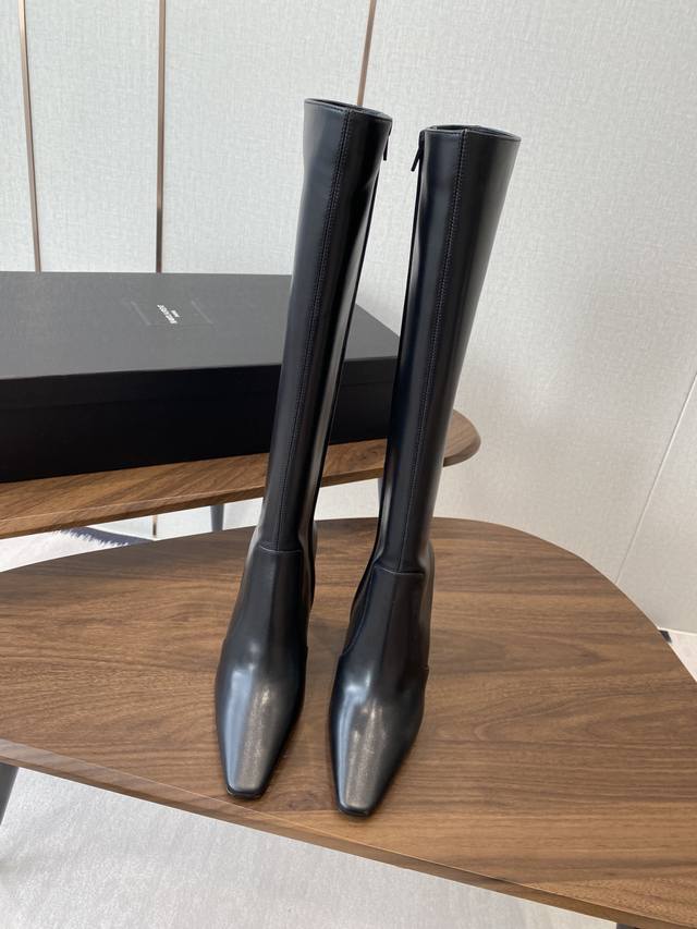 Saint Laurent 25Ss new autumn and winter side zipper high-heeled boots The whole