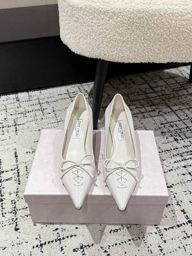 Jimmy Choo Jc 25 Scarlet new pointed snake pattern high heels Original last, per