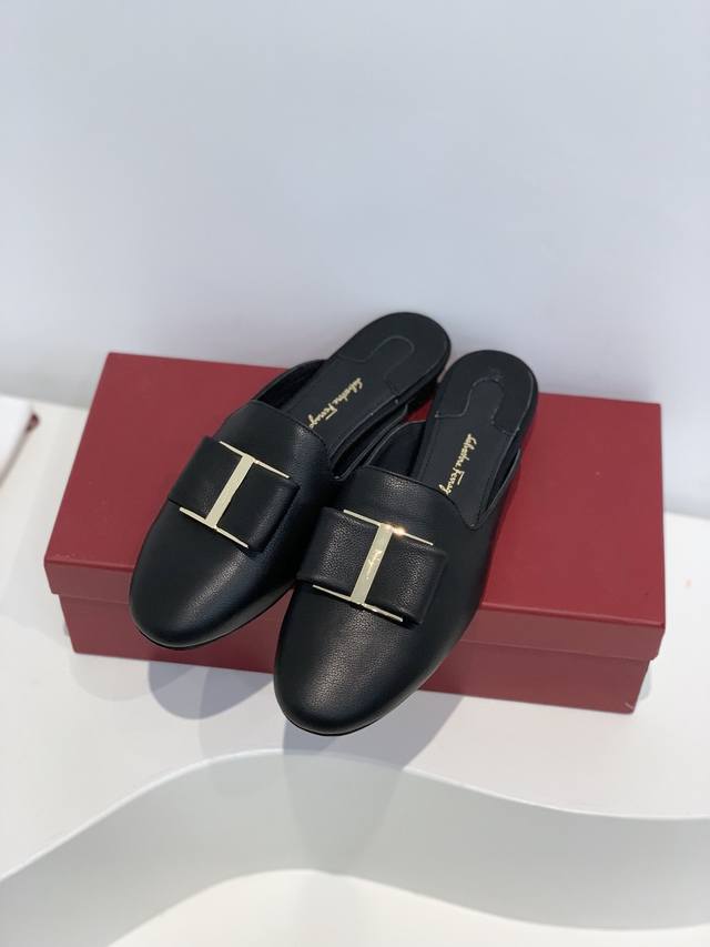 Factory P price In stock Sf Ferraga*O Fila*Mu upgraded version round toe flat tu