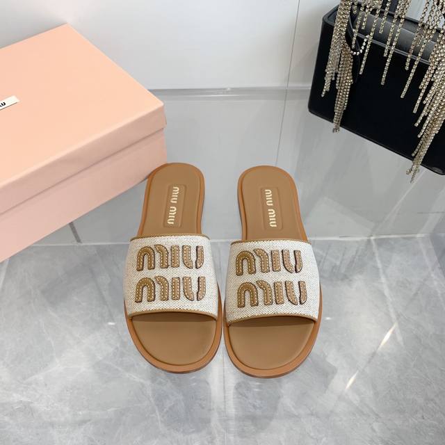 P2025 Shopping-level Miu Miu 2025 Spring/Summer Collection Raffia Woven Leather
