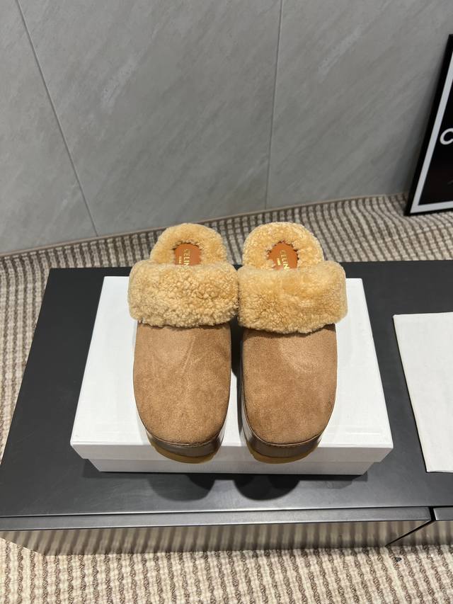 Factory: Exclusive top version C*Eline 2025Vs latest hot-selling wool slippers s