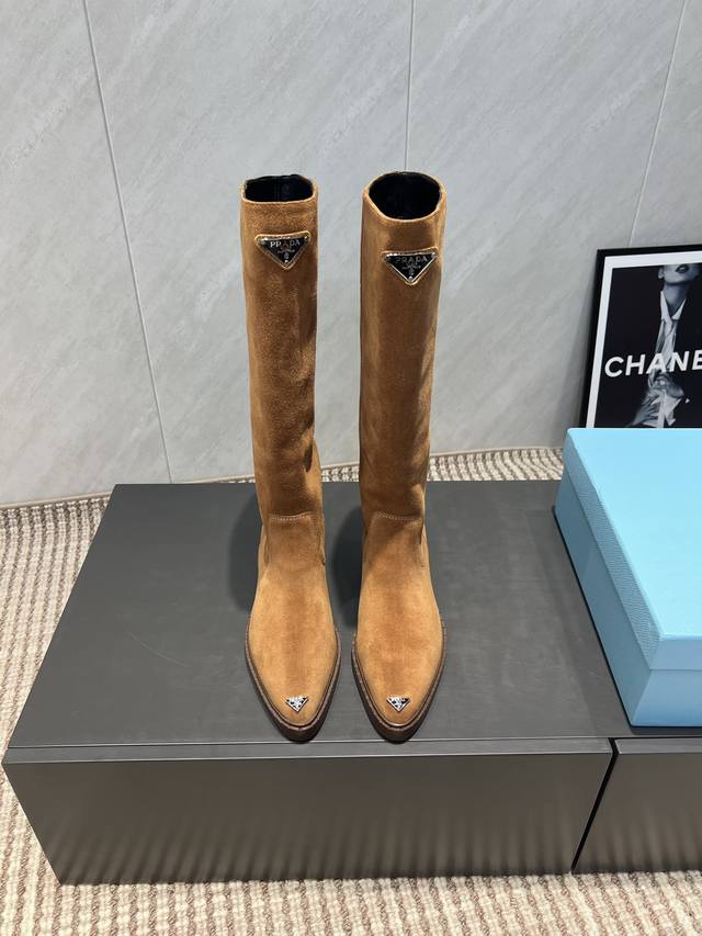 Factory: Exclusive top version Prad*A2025Vs autumn and winter new boots series p