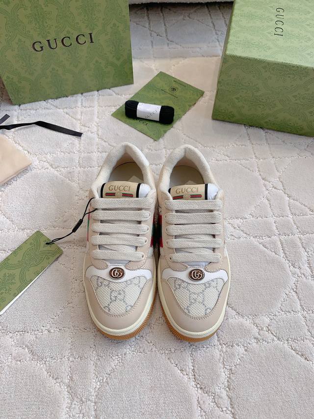 Gucc* Classic dirty shoes, distressed retro preppy style. Screener series dirty