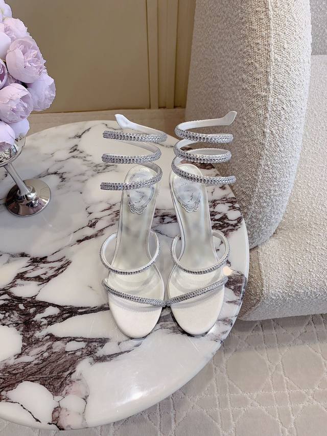 Factory Price Pp Ren* Caovill* New snake-shaped rhinestone high-heeled sandals a