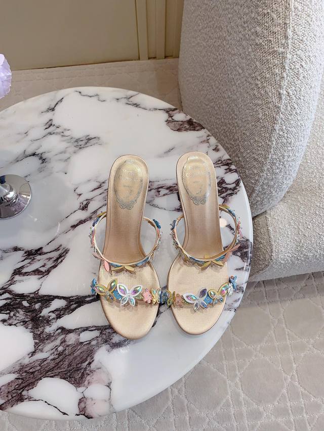 Slippers with straps Ren* Caovill* New super heavy high-heeled sandals, pure han