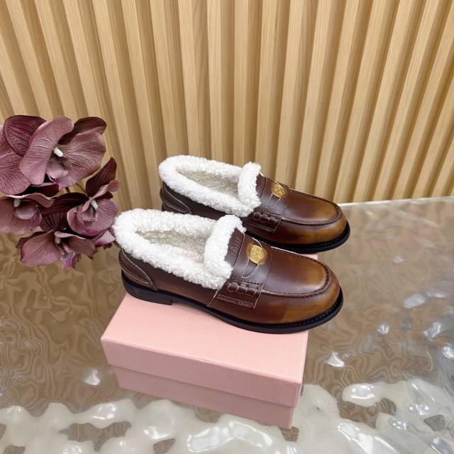 Shopping agent level Miumiu 25S classic Mary Jane furry shoes high version furry