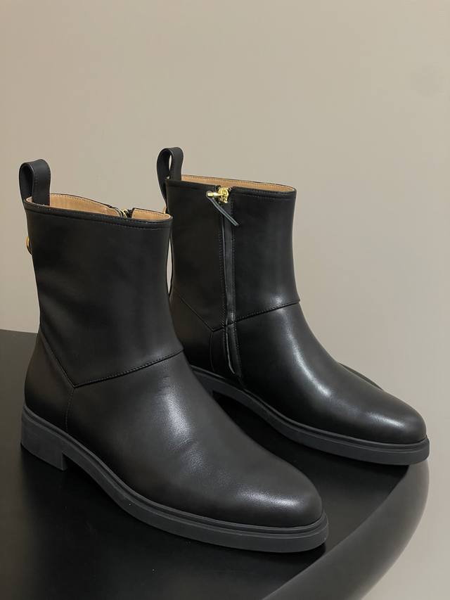 Loro Piana Lp70S autumn and winter new Kilda ankle boots with side zipper short