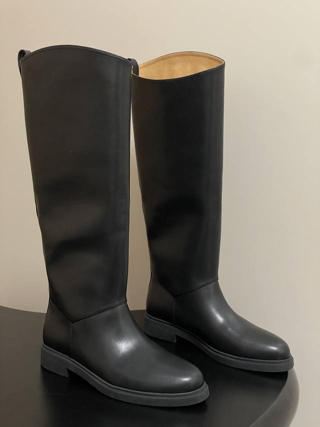 Loro Piana Lp70S autumn and winter new Kilda straight boots, one-step mid-calf b
