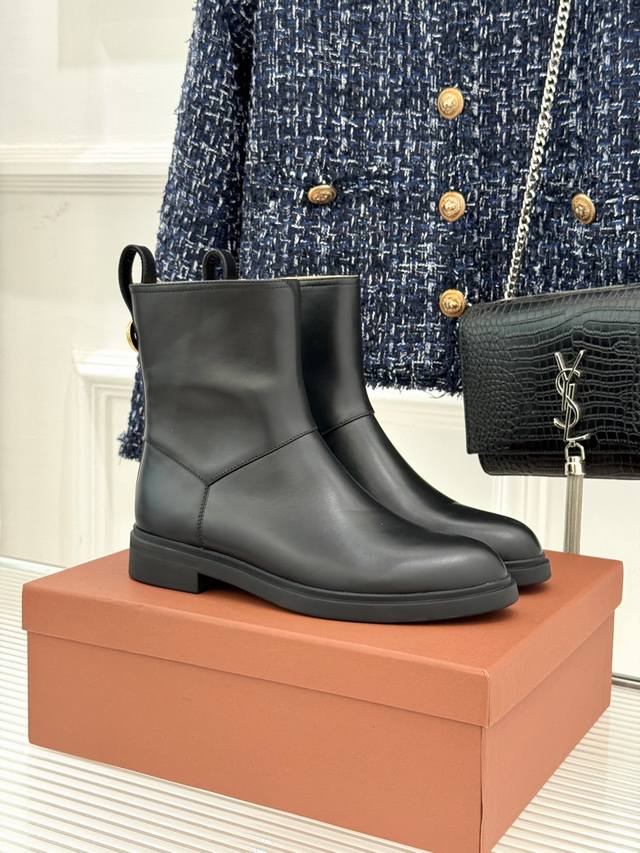 Factory Price: Loro Piana Lp70Wf Minimalist Retro Side Zipper Ankle Boots. Thei