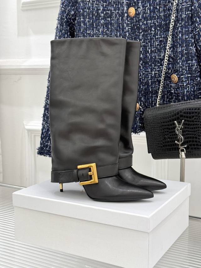 Factory Price Balmain | Balmain Classic Pointed Toe Belt Buckle Trouser Boots To