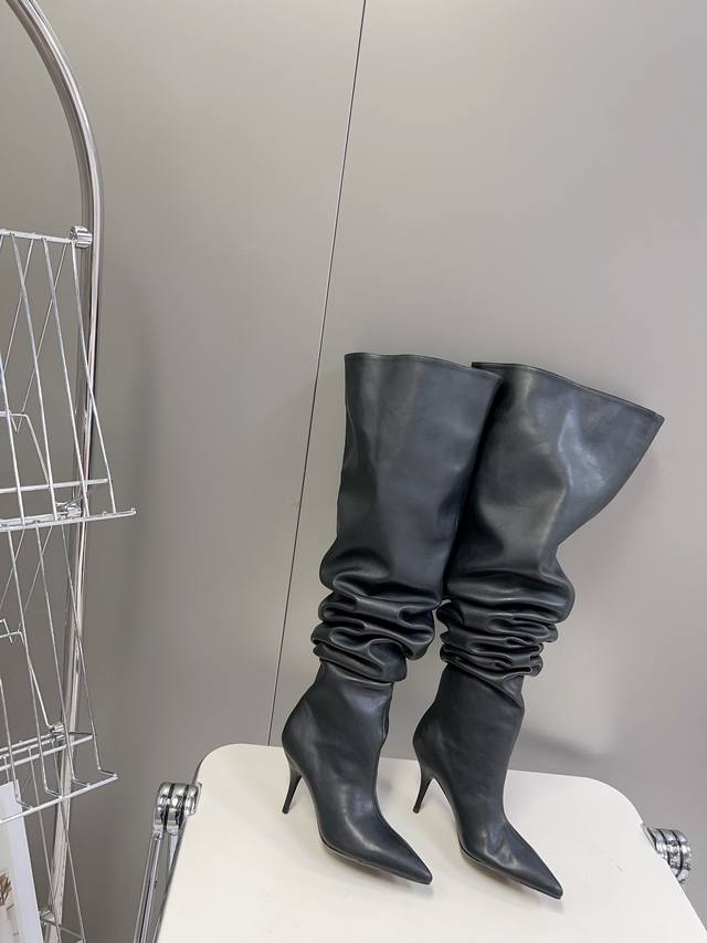 Balenciaga's runway-inspired stacked boots, a major new arrival from Paris Fashi