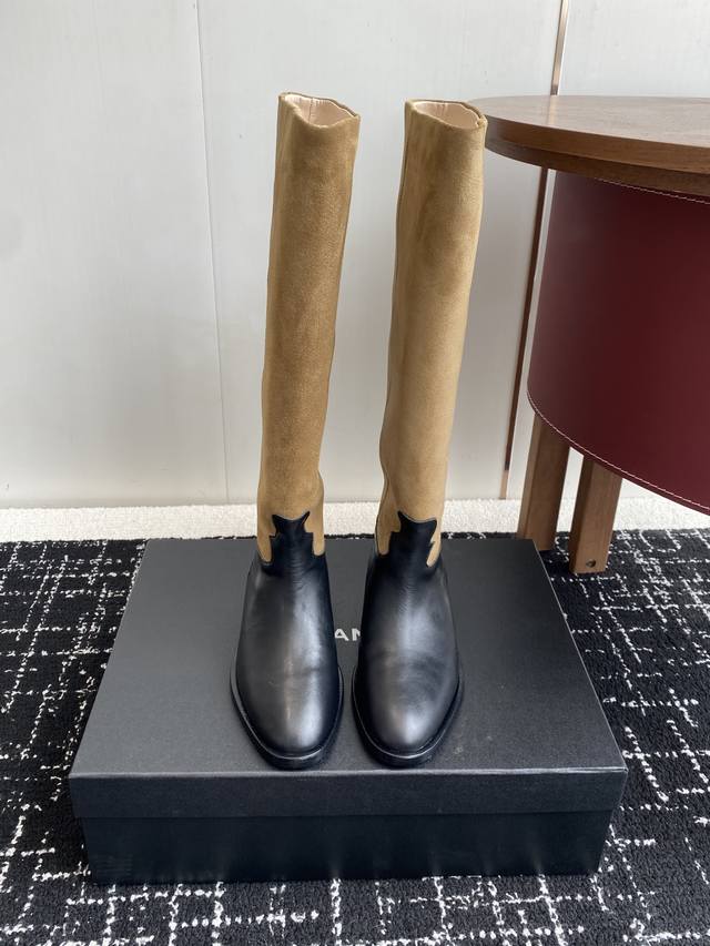 Shopping-level short 480 long Chanel Autumn/Winter 25 Suede Colorblock Slip-On K