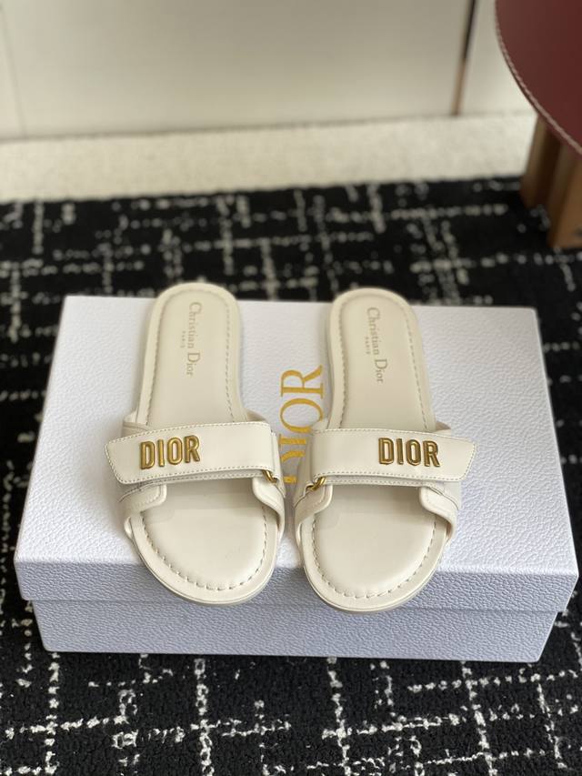 Dior 25Ss Act series beach shoes Velcro sandals Upper: original molded cowhide o