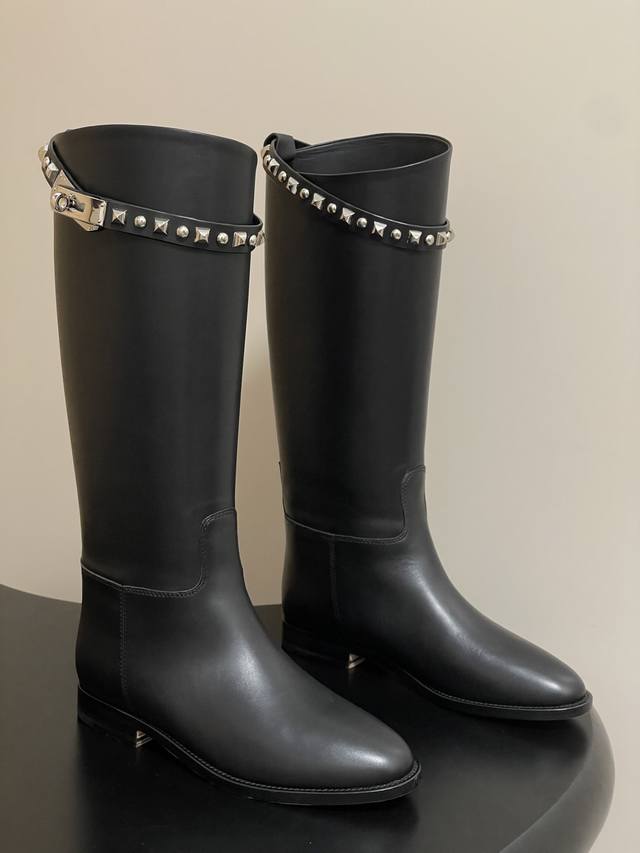 Top Quality Hermes Jumping Collection Classic Boots Kelly Buckle Knight Boots Ri