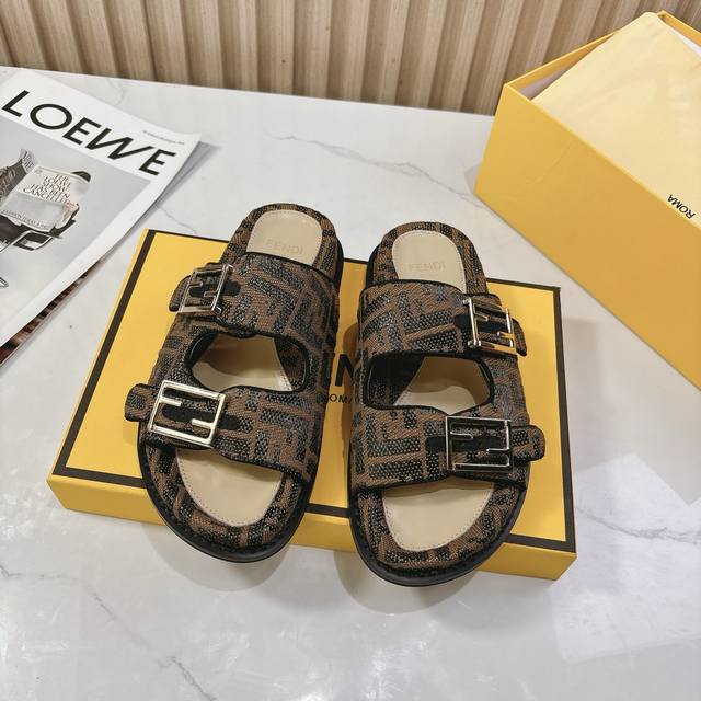 Fendi's latest colorway, the Feel monogram Ff sandals, are a 1:1 replica of the