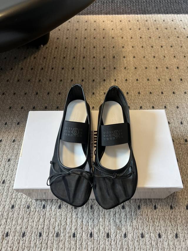 Top version Maison Margiel* Margiela Mm6 mesh ballet shoes Mm6 adheres to Maison