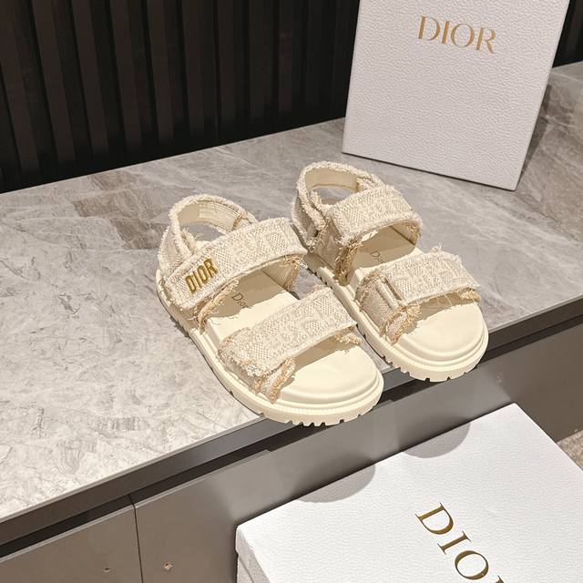 Top version of Dior's latest popular sandals, classic upgraded Velcro sandals, o