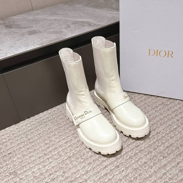 Shopping-level ankle boots Dior 25Ss new fall/winter British-style brogue thick-
