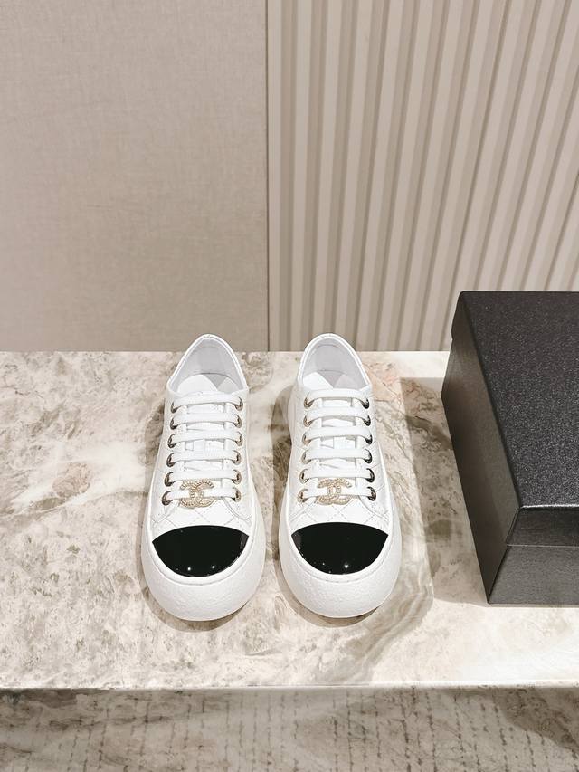 Cloth and leather Chane Xiaochan 25 latest hit panda black and white sneakers c