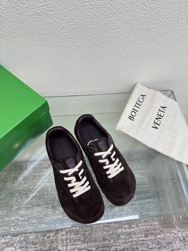 All cow suede Bv Orbit Flash sneakers Couple style dad shoes Brown original shoe