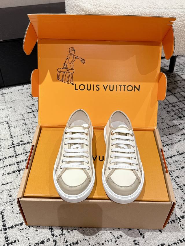Lv Louis Vuitton L's latest Lagoon collection thick-soled denim casual sneakers