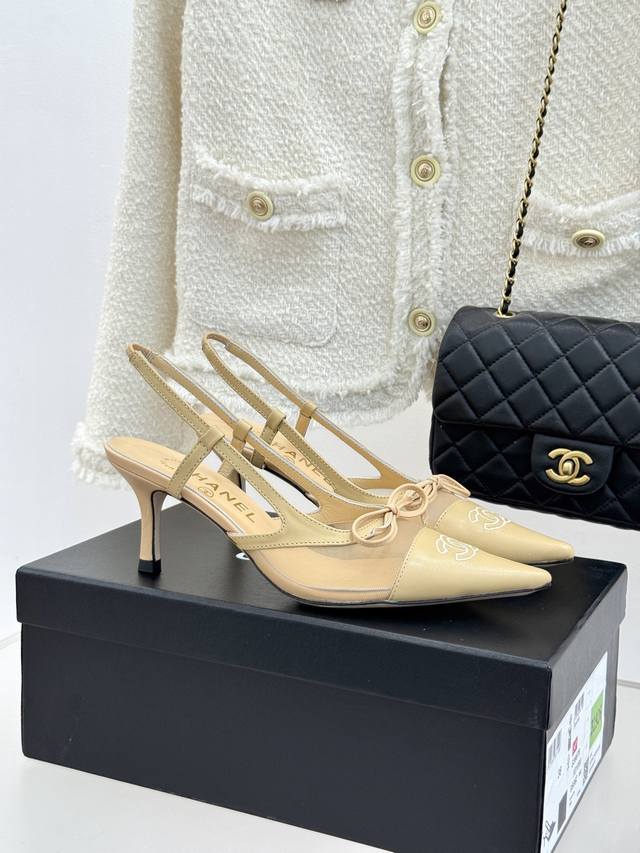 Factory Price: Chane* | Vintage Bow Pointed Toe Slingback Sandals. A must-have