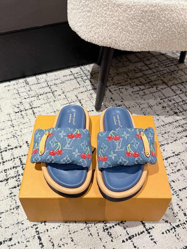 Male+10 #Couple's top-of-the-line Louisvuitton 25 Miami series Velcro cherry-sty