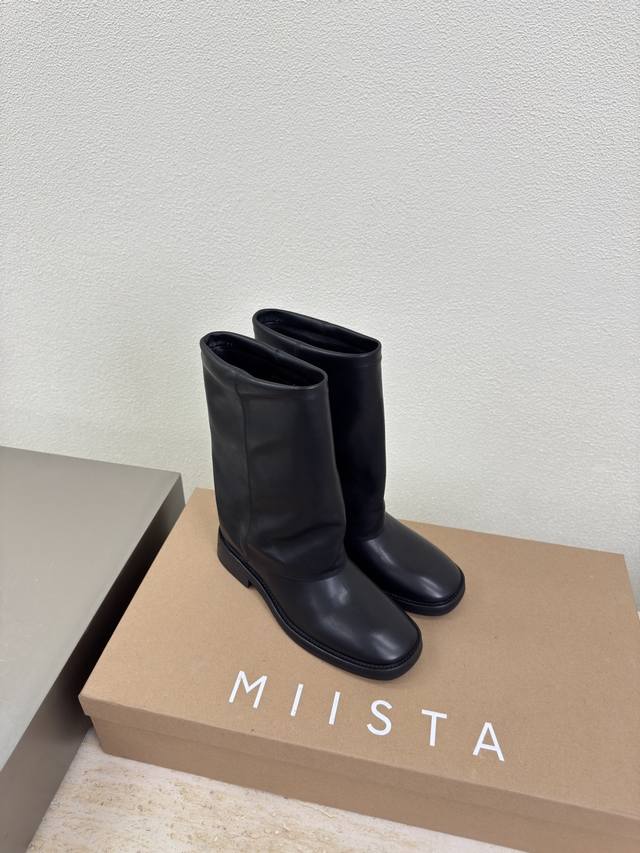 Miista slip-on boots, Italian brand distressed motorcycle boots New product on s