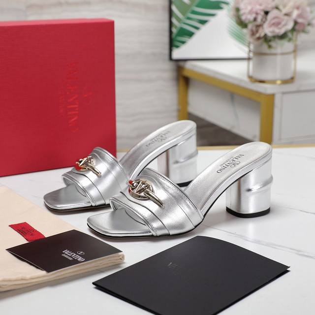 Valentino's latest Garavanitan-Go leather block-heeled slippers