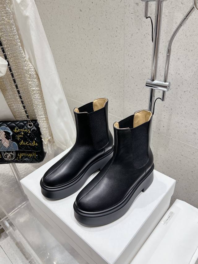 Top-of-the-line Therow autumn/winter new stretch classic thick-soled ankle boot