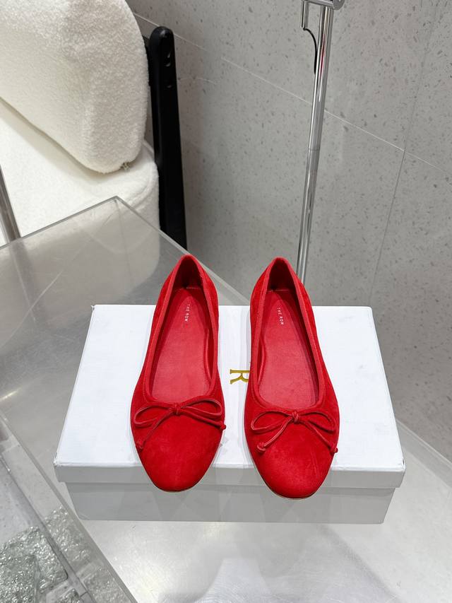 Therow Tr new bow ballet shoes Original purchase purchasing level Material and c
