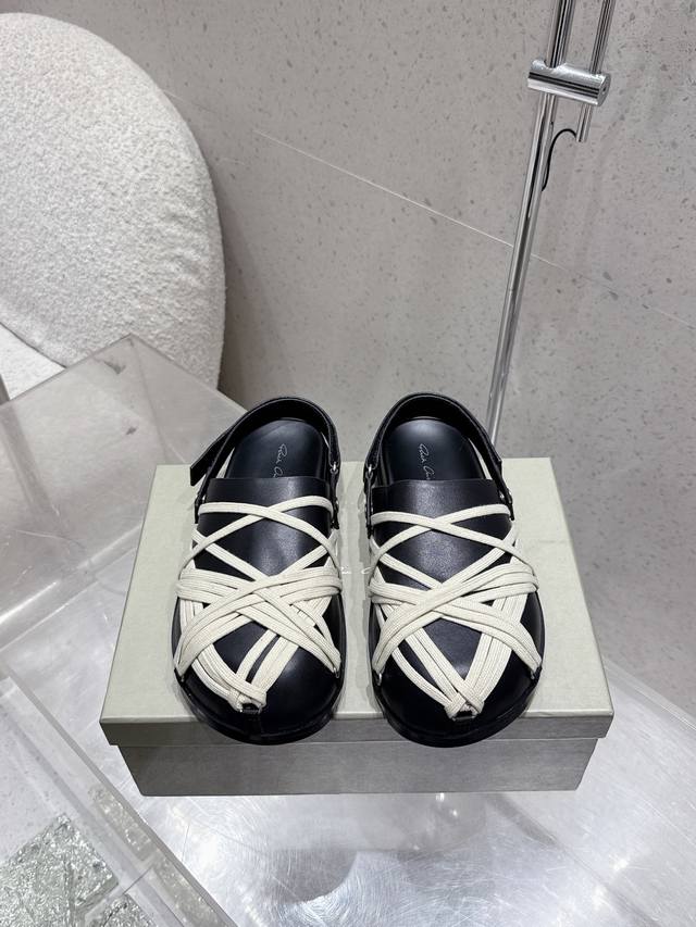 Rick Owens 2025Ss Couple's Birkenstock Closed-Toe Mules Sandals Materials: Open-