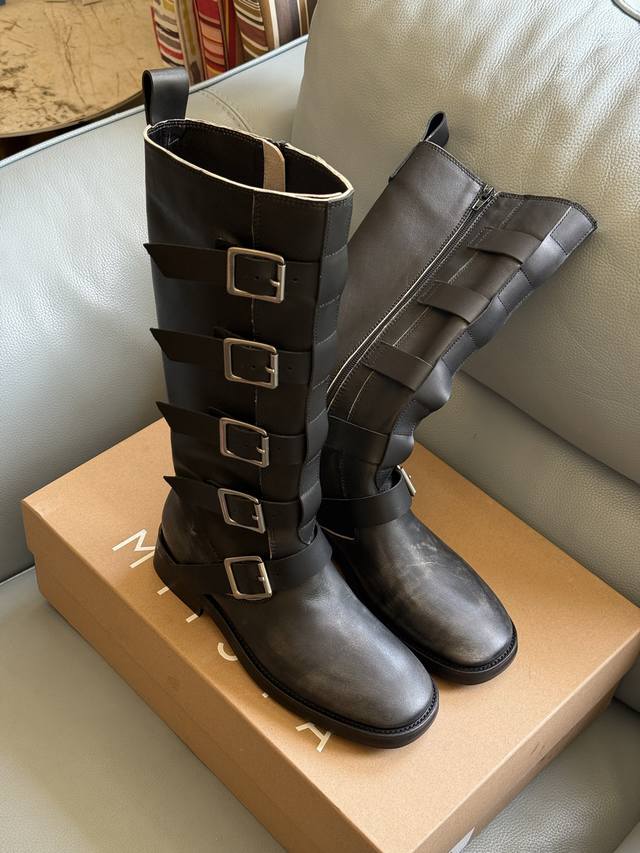 Top-quality Miista buckled high boots are so cool, and the buckles create a toug