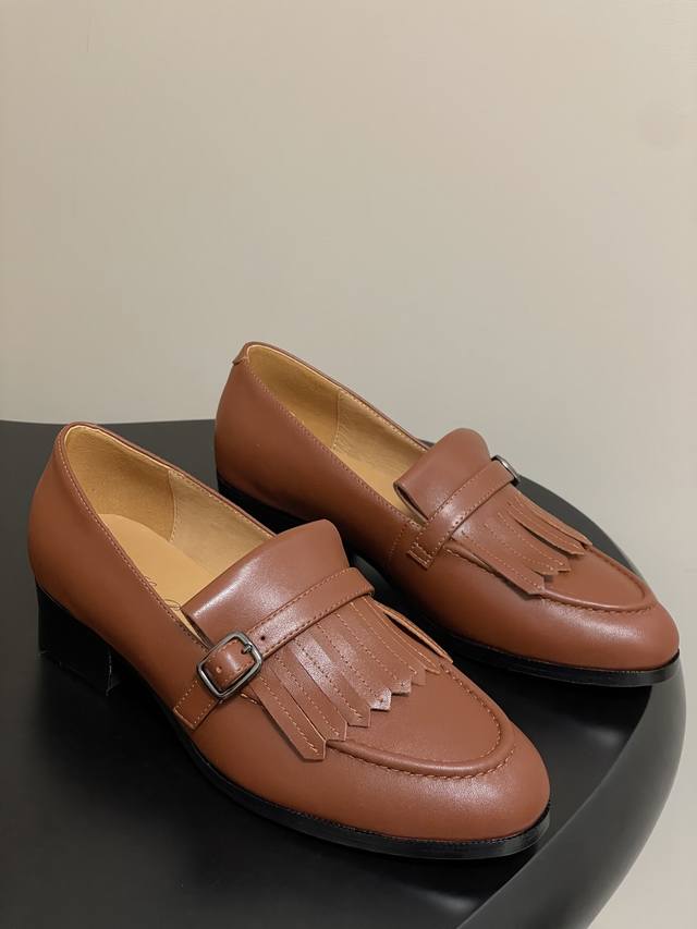 Loro Piana Lp 25S Early Fall New Serge Tassel Calfskin Loafers, Retro Single Sho
