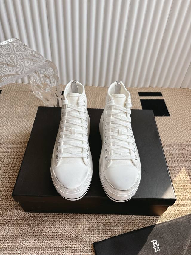 R13 distressed platform shoes, high-top lace-up casual shoes DDD. R13 platform s