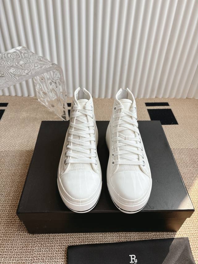 R13 Ink-splashed platform shoes, high-top lace-up casual shoes R13 platform shoe
