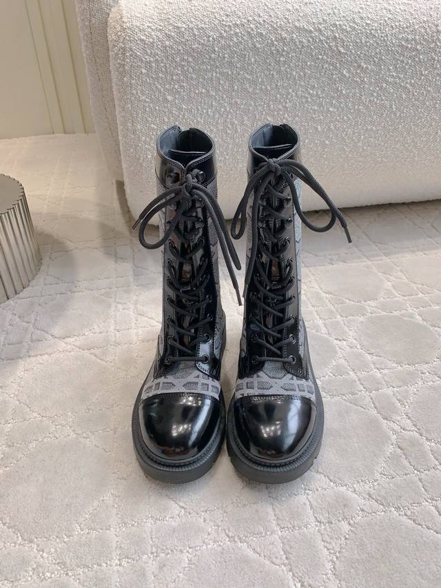 Dio* New diamond-patterned thick-soled ankle boots, original purchase, pattern d