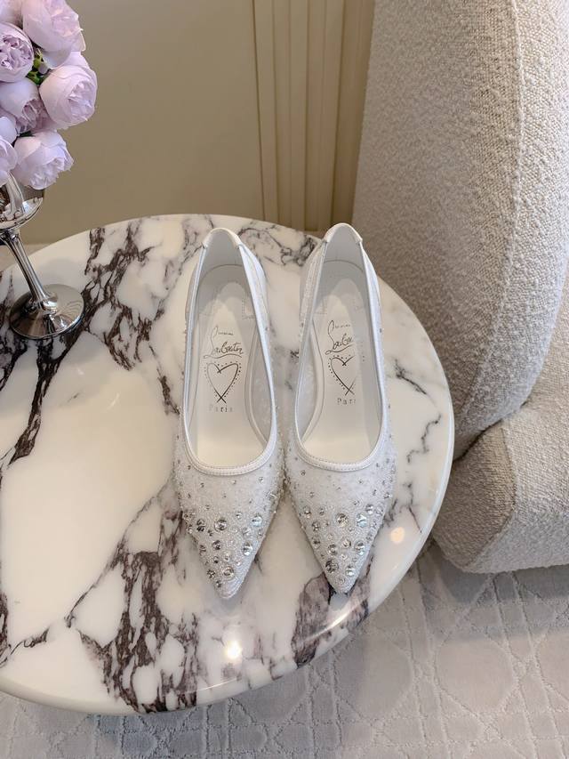 Sandals & Shoes Christian Loubouti* New rhinestone red-soled high heels wedding