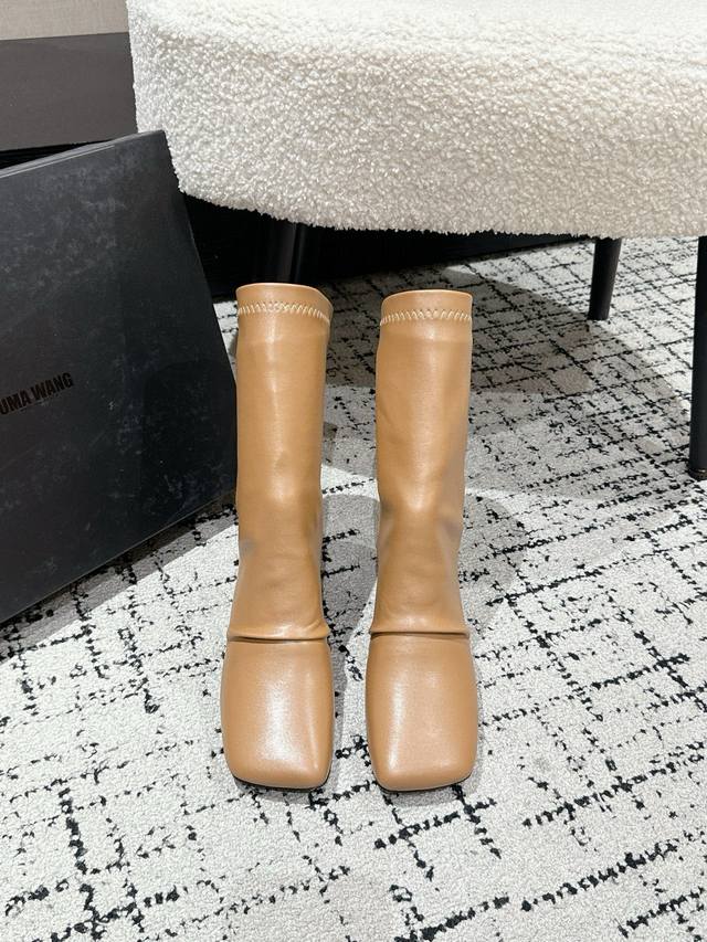 Uma Wang25 Wf's new autumn and winter elastic retro inverted boots Minimalist st