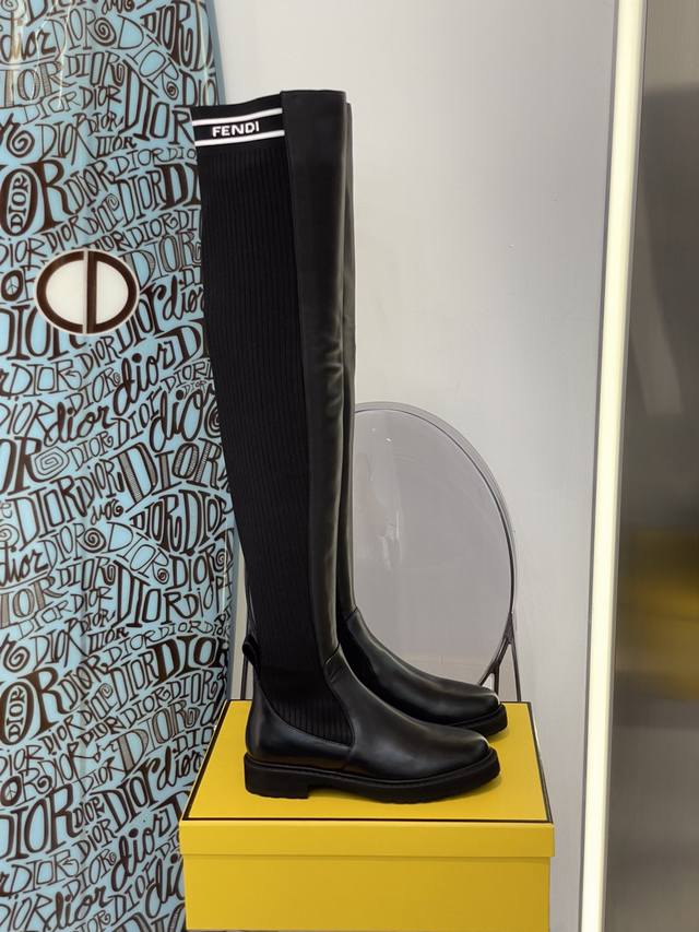 Fendi's classic stretch over-the-knee boots are the ultimate in making your lowe