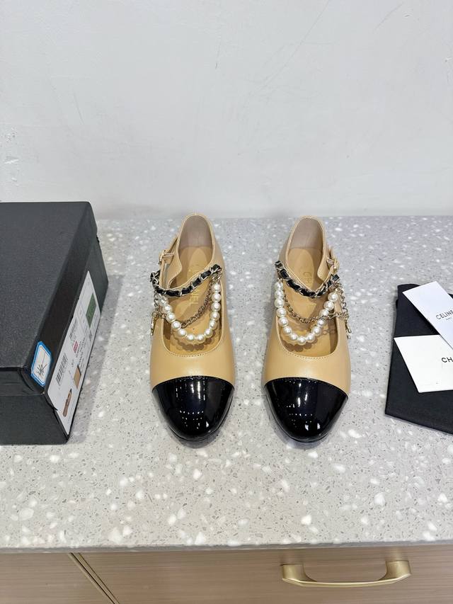 Chanel Xiao Chanel 25Ss new spring and summer pointed chain Mary Jane shoes The