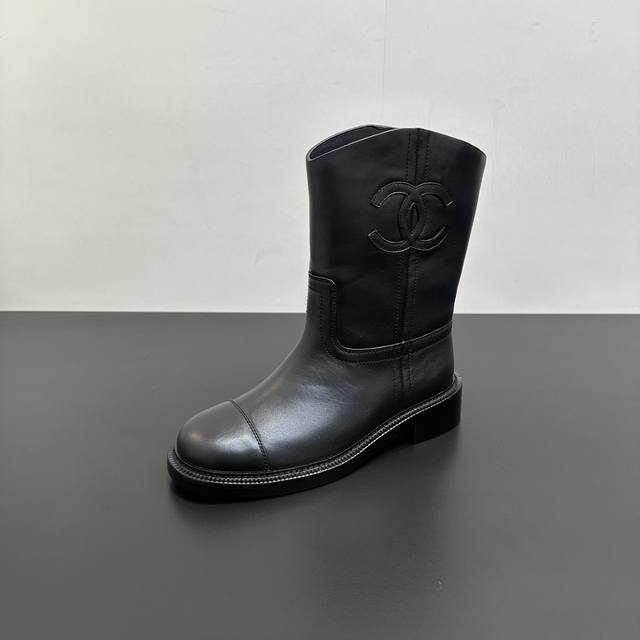 High-end version oil-edged version Chanel Chanel slip-on short boots knight boo