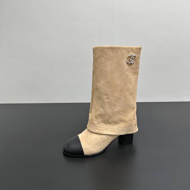 Chanel Chanel Petit Chanel 25K Autumn/Winter Colorblock Block Heel Trouser Leg B