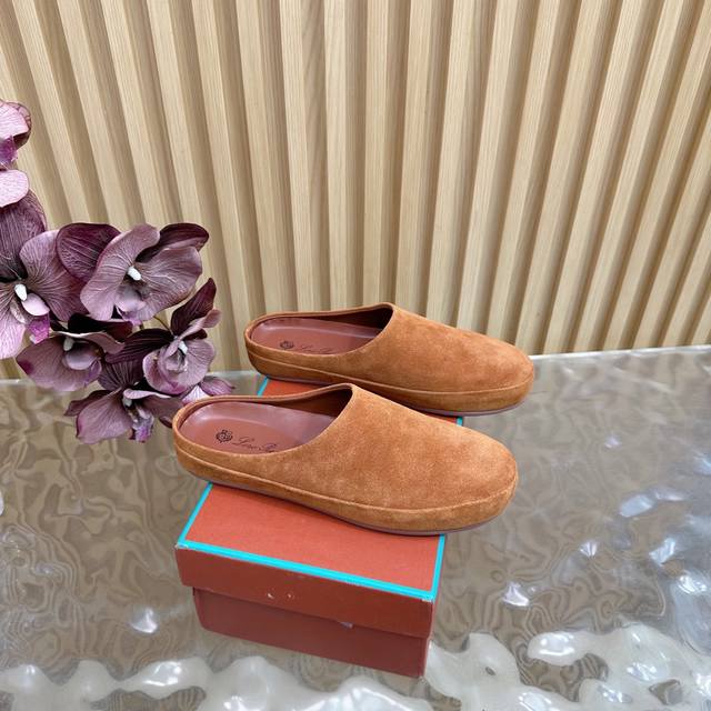 Loro Piana L Wf's new couple's retro casual half-slip shoes 340 DDD. More than j