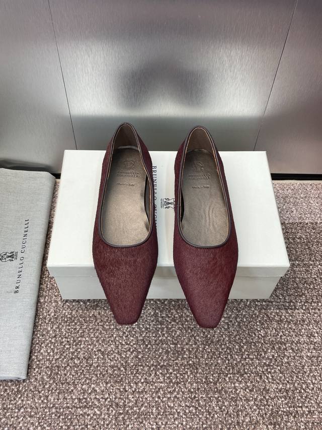 Brunello Cucineli 2025 Autumn/Winter New Flat Women's Shoes Bc Small Square Toe